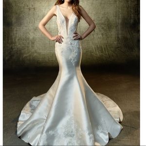 Wedding dress and veil by Enzoani